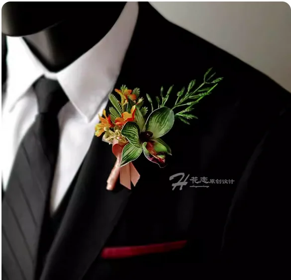 Business Activities Best Man Bridesmaid Lapel Green Bride Bride Wedding Broom Wrist Flower Simulation of Wedding Sisterhood