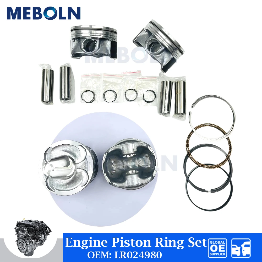 

STD 4 Pcs Engine Piston With Ring Set For Land Rover 2.0T Evoque Range Rover 240hp Auto Car Accessories OE LR024980 87.5mm Rod