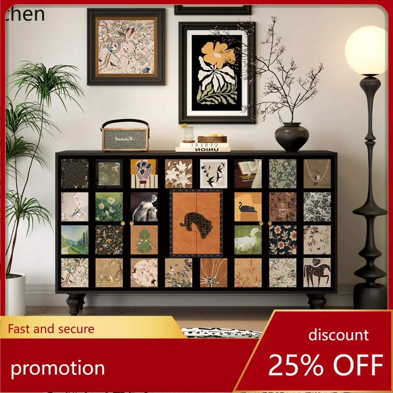 

YFY Entrance Cabinet Artistic Sideboard Living Room Bedroom Solid Wood Storage Cabinet