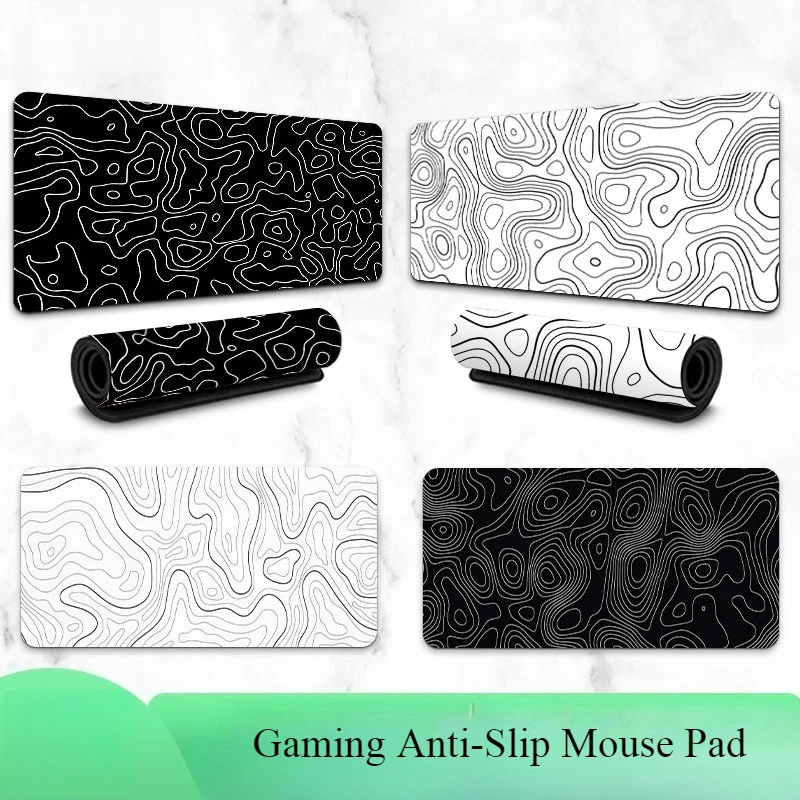 

Line Wave Pattern Mouse Pad Oversized Gaming Extended Computer Keyboard Pad Flat Non-slip Mouse Pad