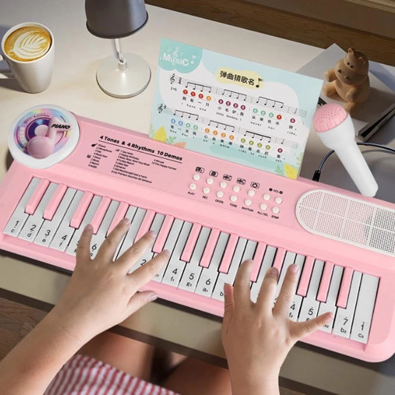 

Children's Electronic Organ Intelligent 37 Keys Electronic Piano Beginners Digital Electric Pianos Early Education Pianos Set