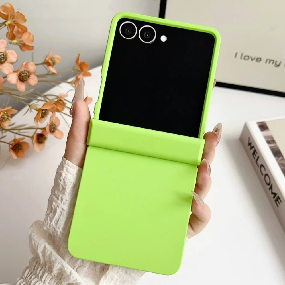 Modische Dopamin-Bonbonfarben Scharnier-Handyhülle für Samsung Galaxy Z Flip 8 7 6 5 Flip 4 3 5G Matte Schutz-Hartplastik-Hülle – Detail 3