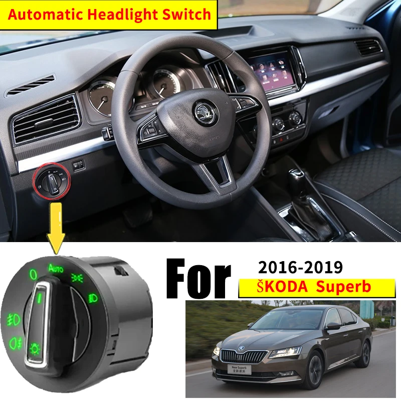 Headlight Automatic Switch For Skoda Superb 3 MK3 B8 3V 2016 2017 2018 2019 Car Accessories Auto Upgrade Tuning Modificati Parts