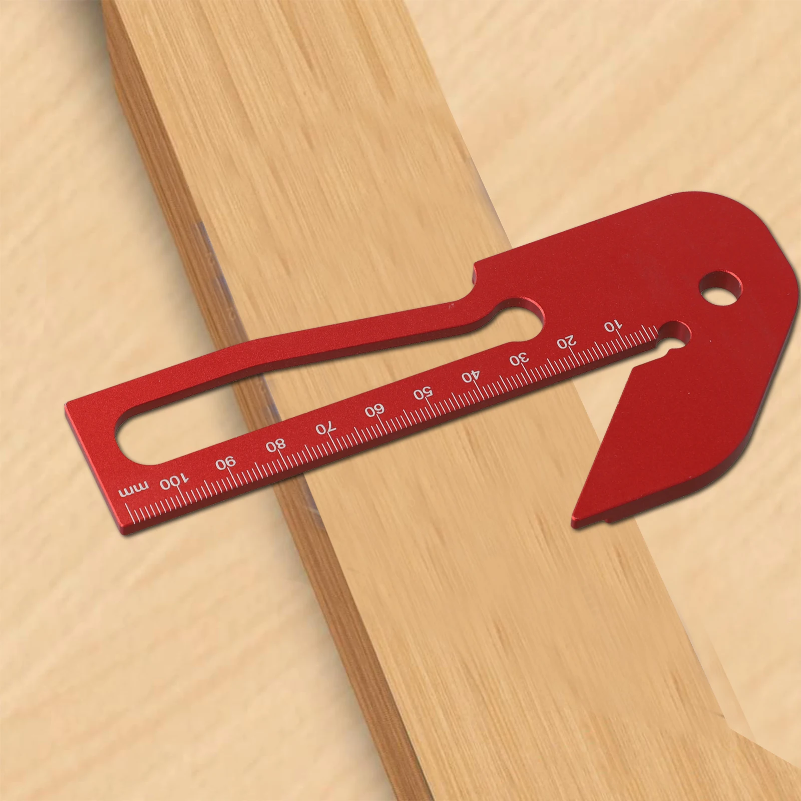 Aluminum Alloy Center Finder 45 Degree Ruler 140x60x30mm Woodworking Ruler Craftsmanship Enhancer Measurement Tool