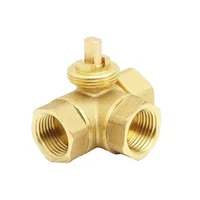 Cuerpo de válvula de bola de latón motorizado de 3 vías, 1/2 "", 3/4"", 1 "", DN15, DN20, DN25, cuerpo de válvula de bola de rosca eléctrica