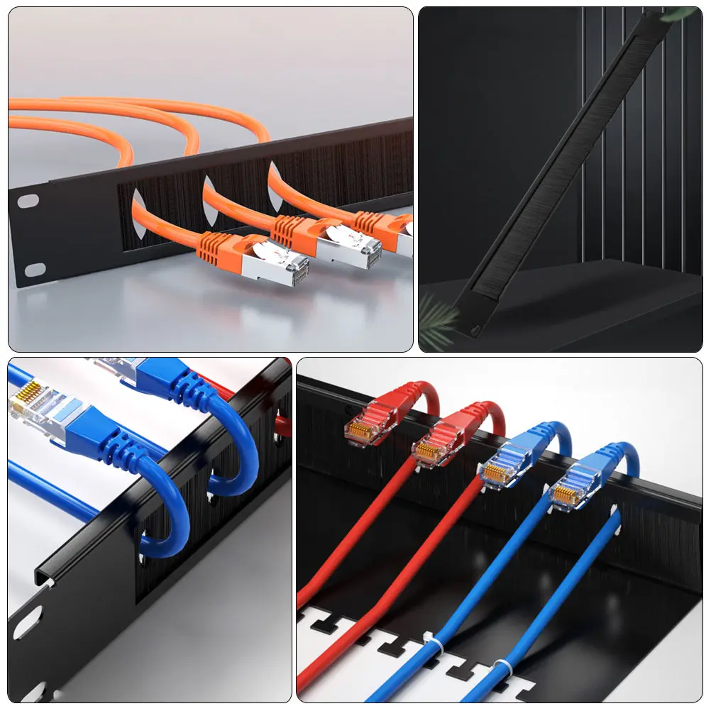 Cable Management Rack Network Cabinet Organizer Black Metal Desk Wire Tray 24 Port 48 Port Dust Proof Blind Panel Storage
