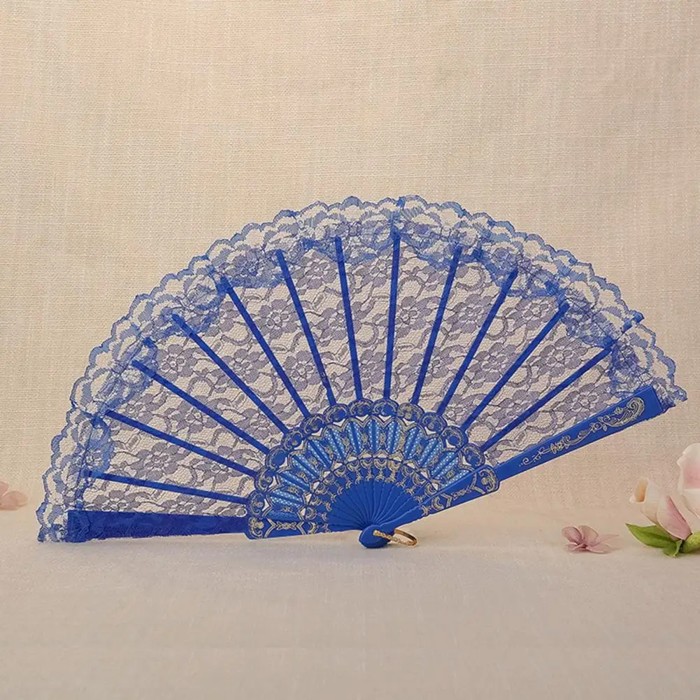 Ergonomic Grip Dance Fan Elegant Chinese Style Lace Folding Fans for Women Dancing Cosplay Wedding Party Props for Decoration