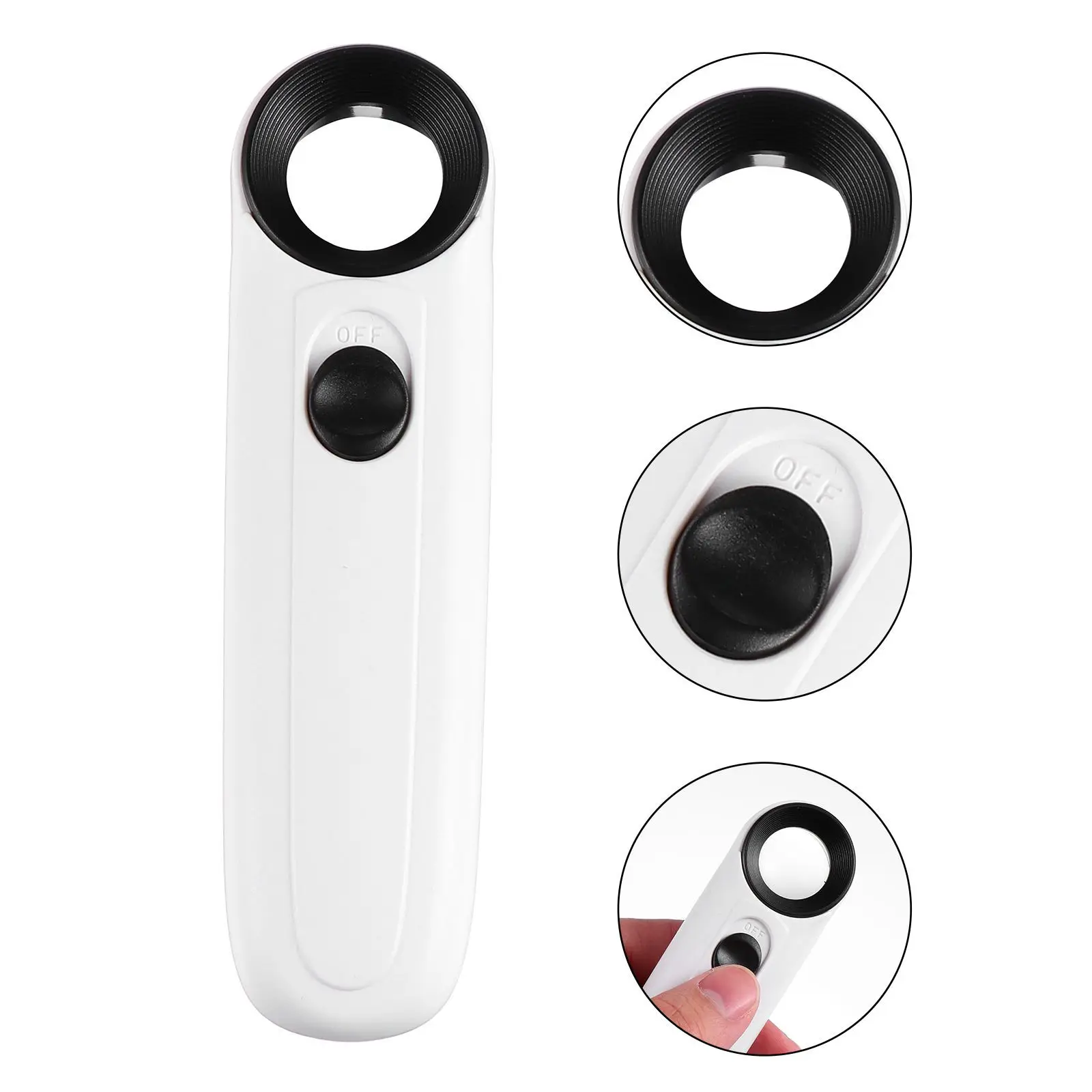 

Handheld Magnifying Glass 40x Optical Lens Portable Identification Magnifier Jewelry Reading Repair Amplifier LED Light