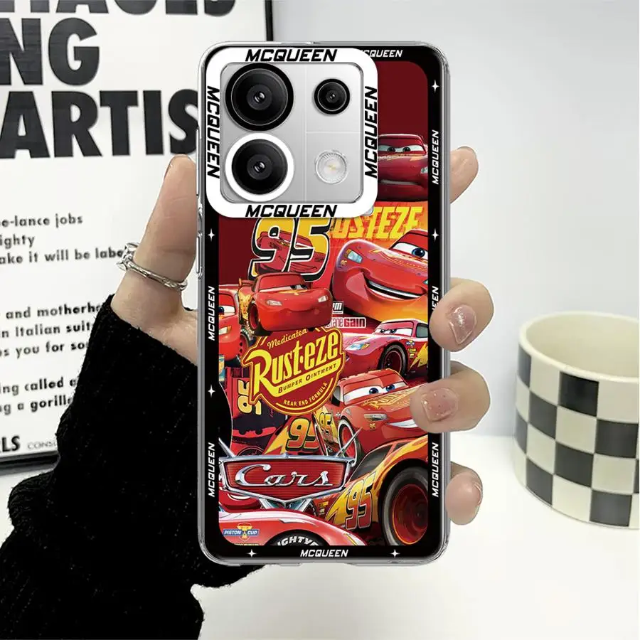 Sarung ponsel lunak bening McQueen Lightning Disney untuk Xiaomi Redmi Note 11 12 Pro Plus 10 9T 10T 11S 8 Pro 9 Note 11 12s