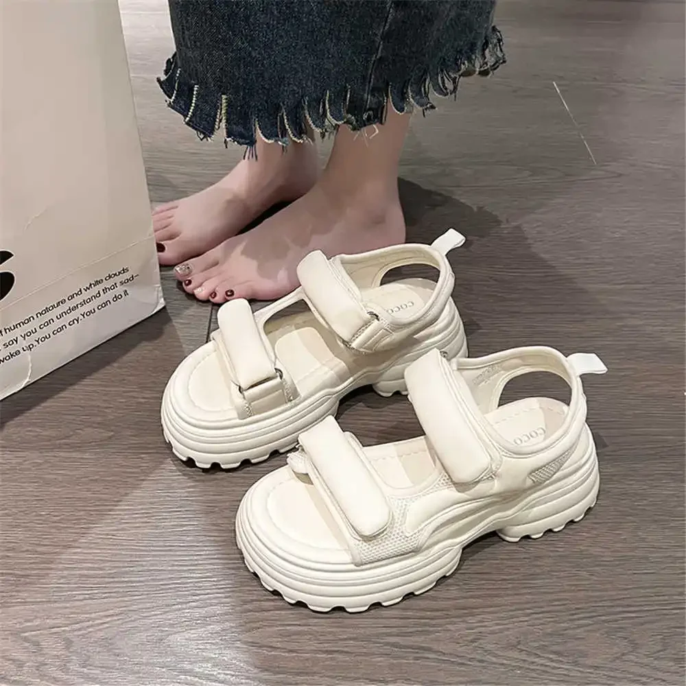 Low Round Nose Women Sandals Summer Women's Slippers Shoes Transparent Sneakers Woman Sports In Offers Sporty Pie Celebrity