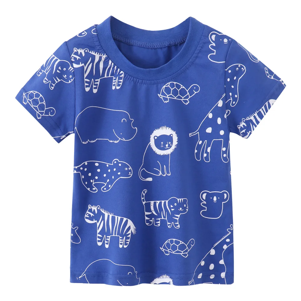 Boys Girls Summer Short Sleeve Children Cute Printed Animal Tops Baby Infant Cotton T-shirt HomeWear