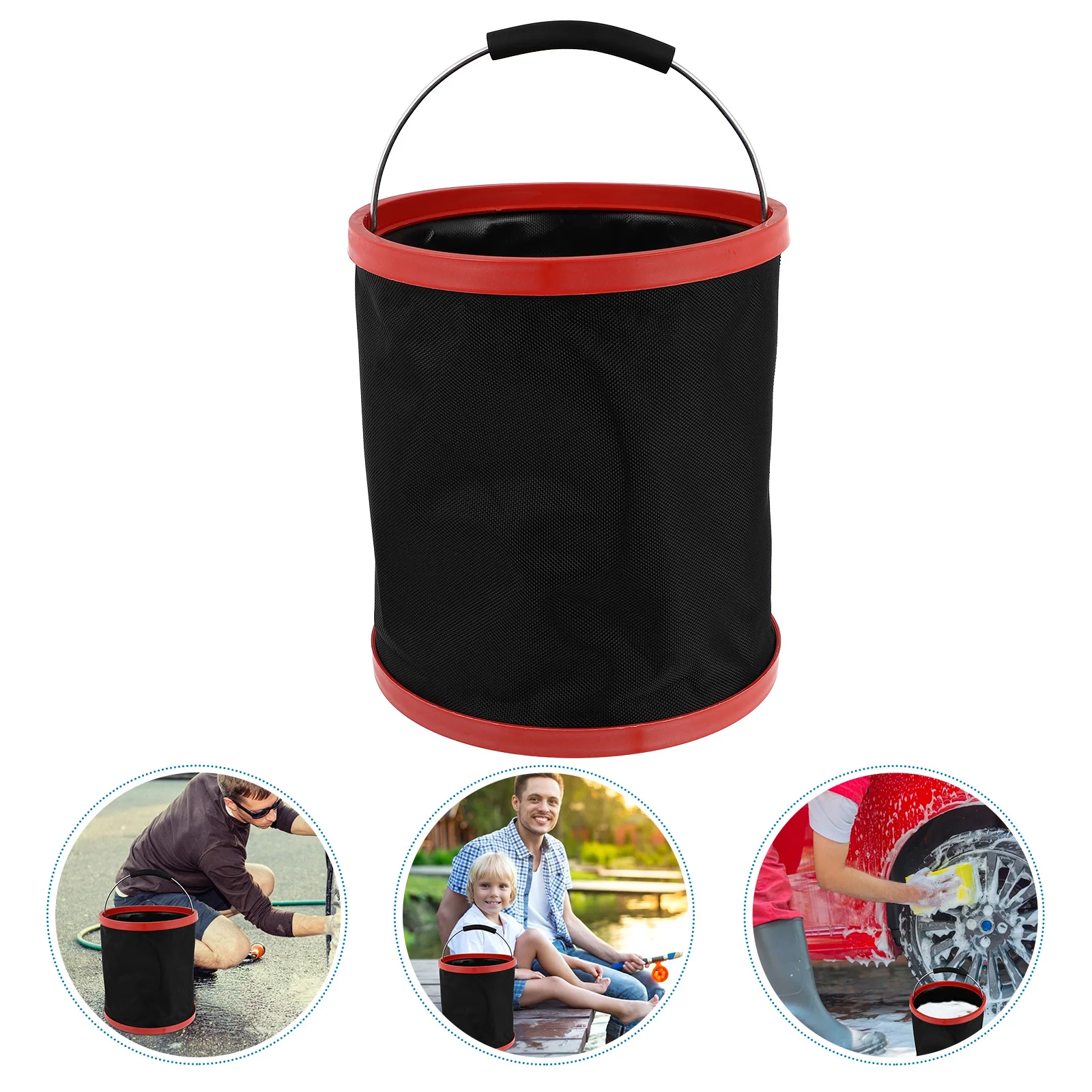 

Large Capacity Water Bucket 12L Oxford Cloth Foldable Portable Collapsible Fishing Camping Storage Container Wash Car