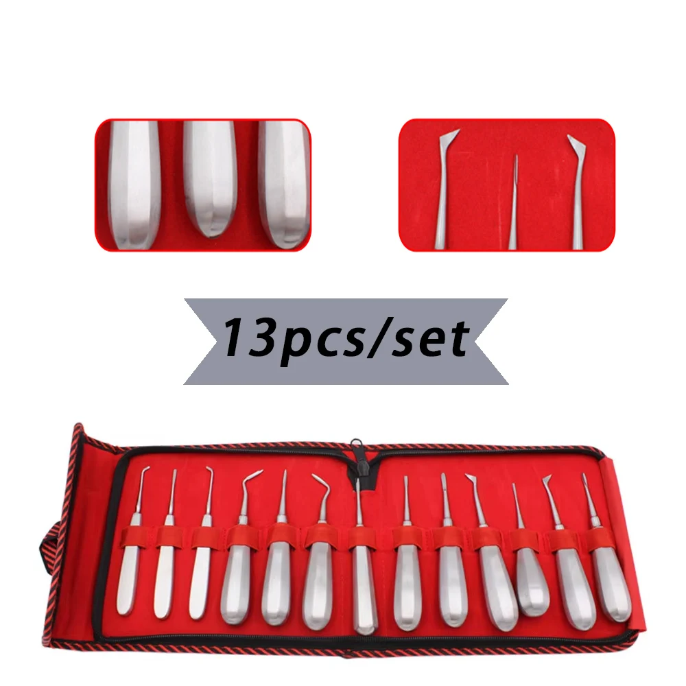 

Dental Tooth Extraction Kit with Elevators Apical Root Elevator Stainless Steel Minimally Invasive Forceps Tools for Dentists