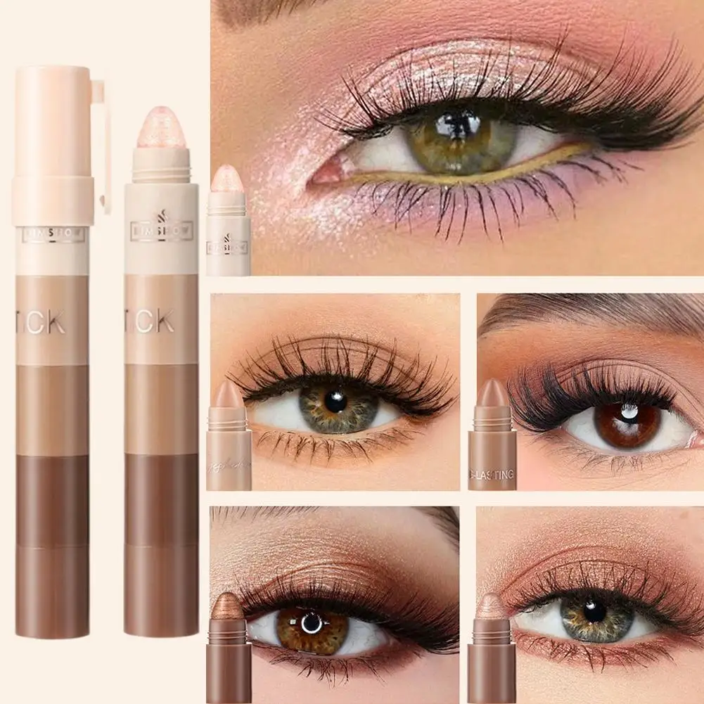 Oogschaduw Stick 5-in-1 Glitter Markeerstift Verhelderende Pennen Afwerking Oogschaduw Liner Combinaties Oogschaduw Pen Makeup Tools