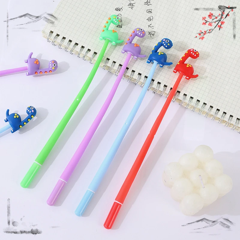 48 pcs Kawaii Stationery, Cute Dinosaur Rocking Music Neutral Pens for Students and Office Supplies