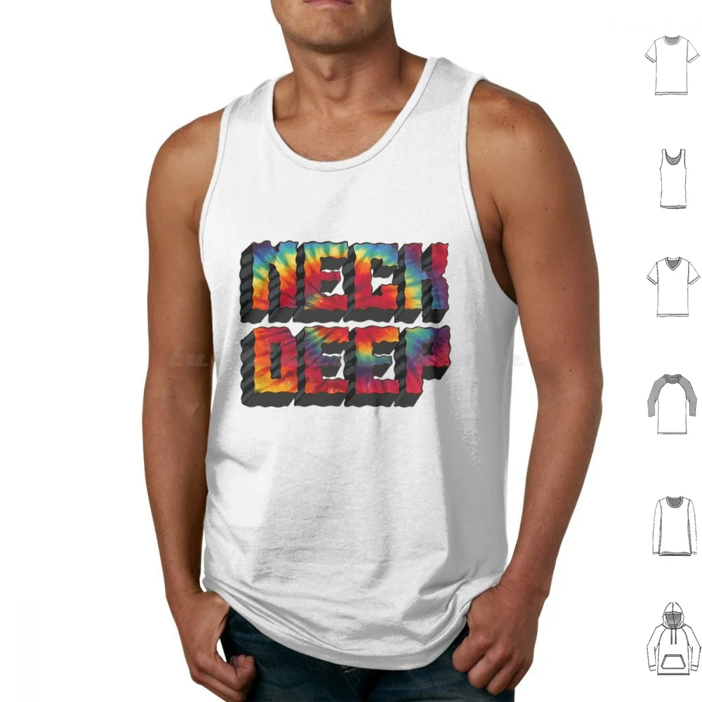 Neck Deep Tie Dye Tank Tops Vest Sleeveless Records Pop Punk Neck Deep Lnotgy Neck Deep Musical Group Lifes Not Out To Get