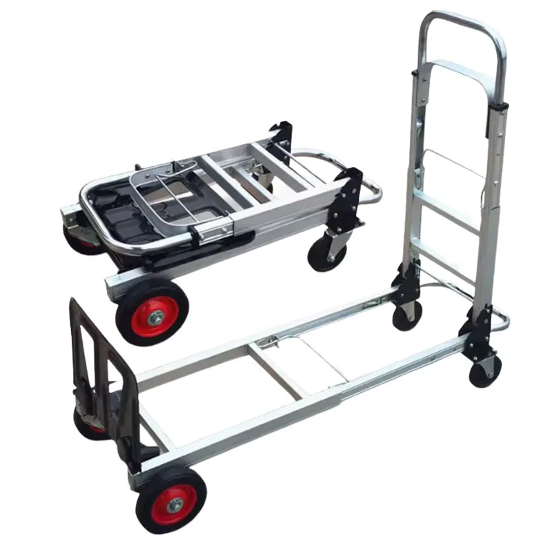 Load 200kg Folding Cart Heavy Duty Hand Truck Foldable Trolley Wagon Luggage Cart Small Cart Delivery Flat Handcart