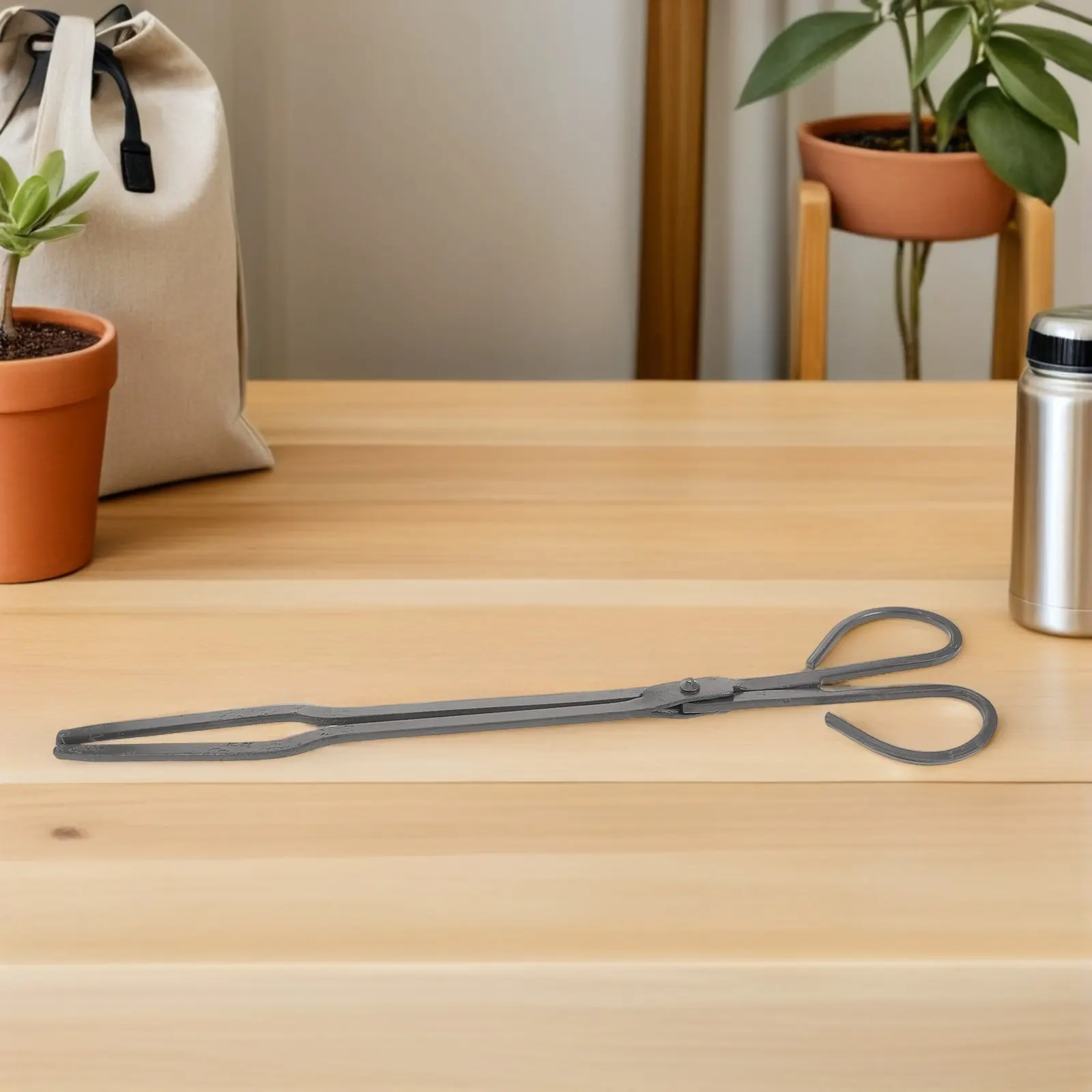 Pinzas de hierro de alta resistencia para leña, carbón y brasas, para chimeneas, fogatas y uso en interiores y exteriores