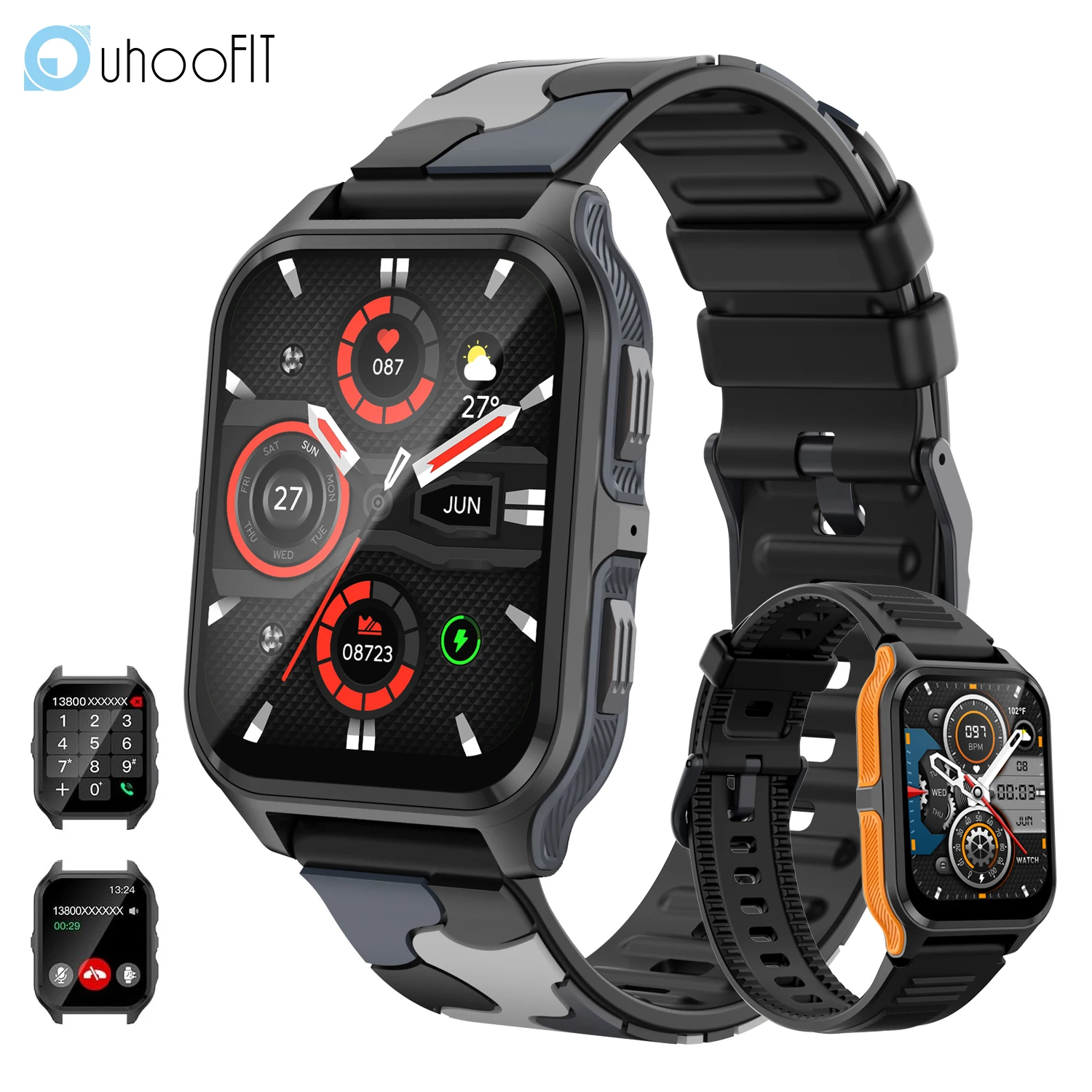 

P73 Smart Watch Men Bluetooth Call Voice Assistant Sports Fitness Tracker Health Heart Rate Monitor 3ATM Waterproof Smartwatch