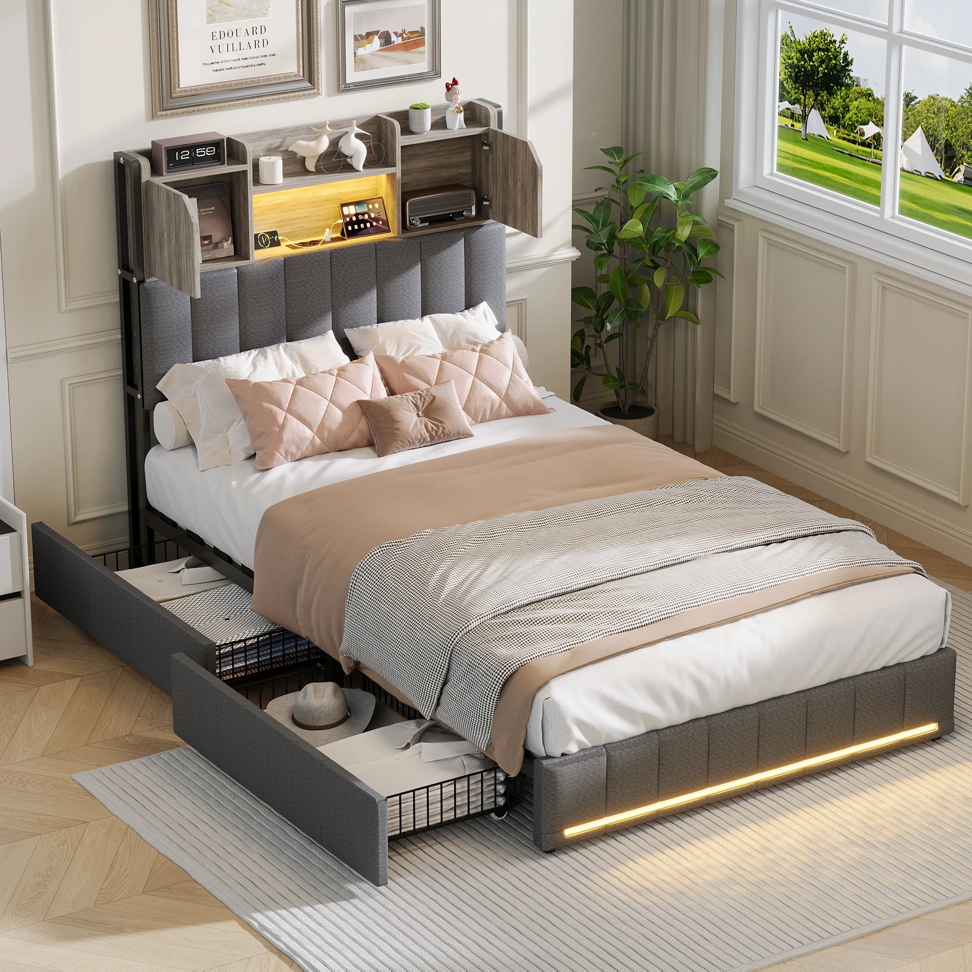 Anajqaqia 90×200 cm Kinderen eenpersoonsbed. Gestoffeerd bed met lattenbodem, diverse soorten bedframes, zonder matras