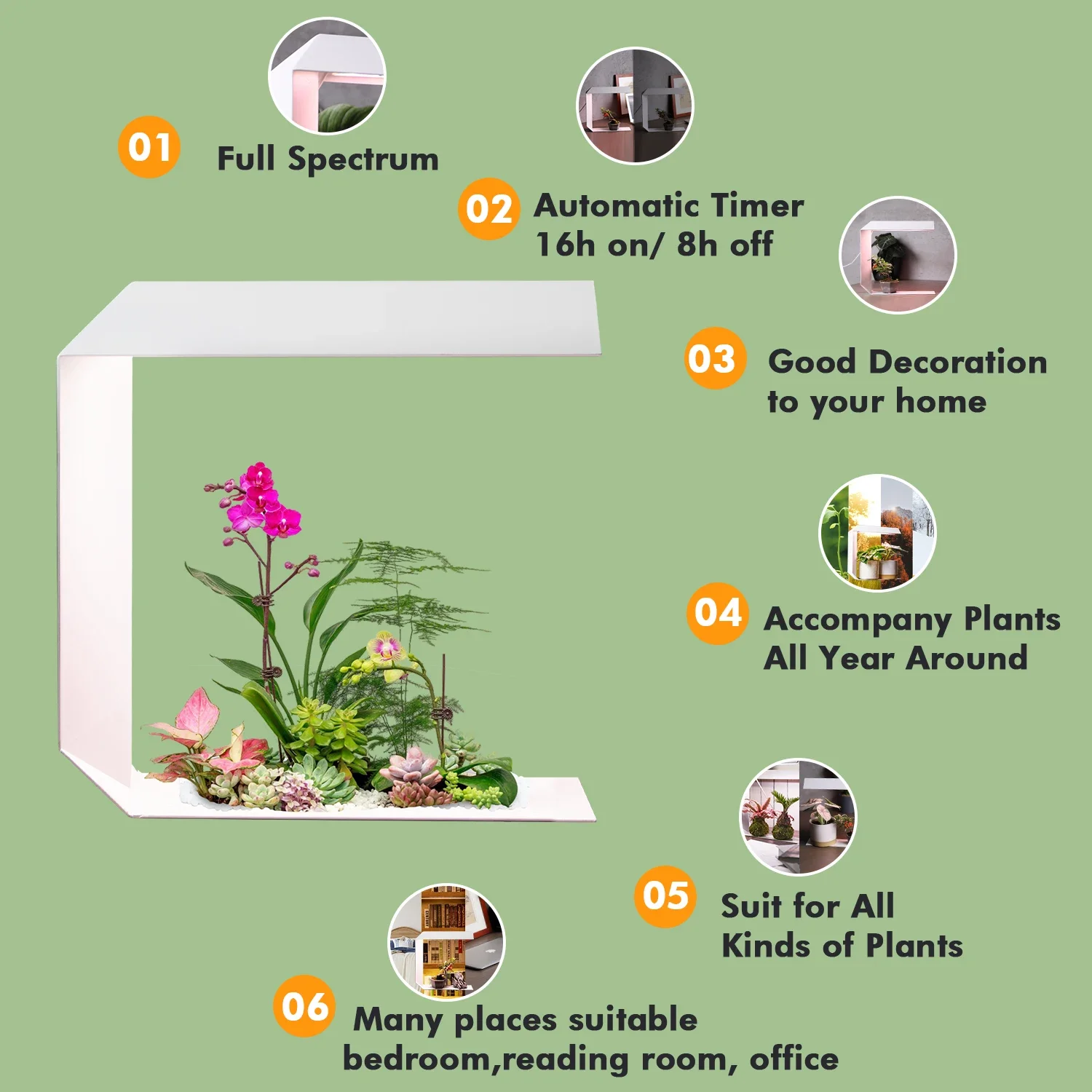 J&C minigarden metal cycle timer indoor plant light led grow gardyn indoor smart system growing indoor lights white