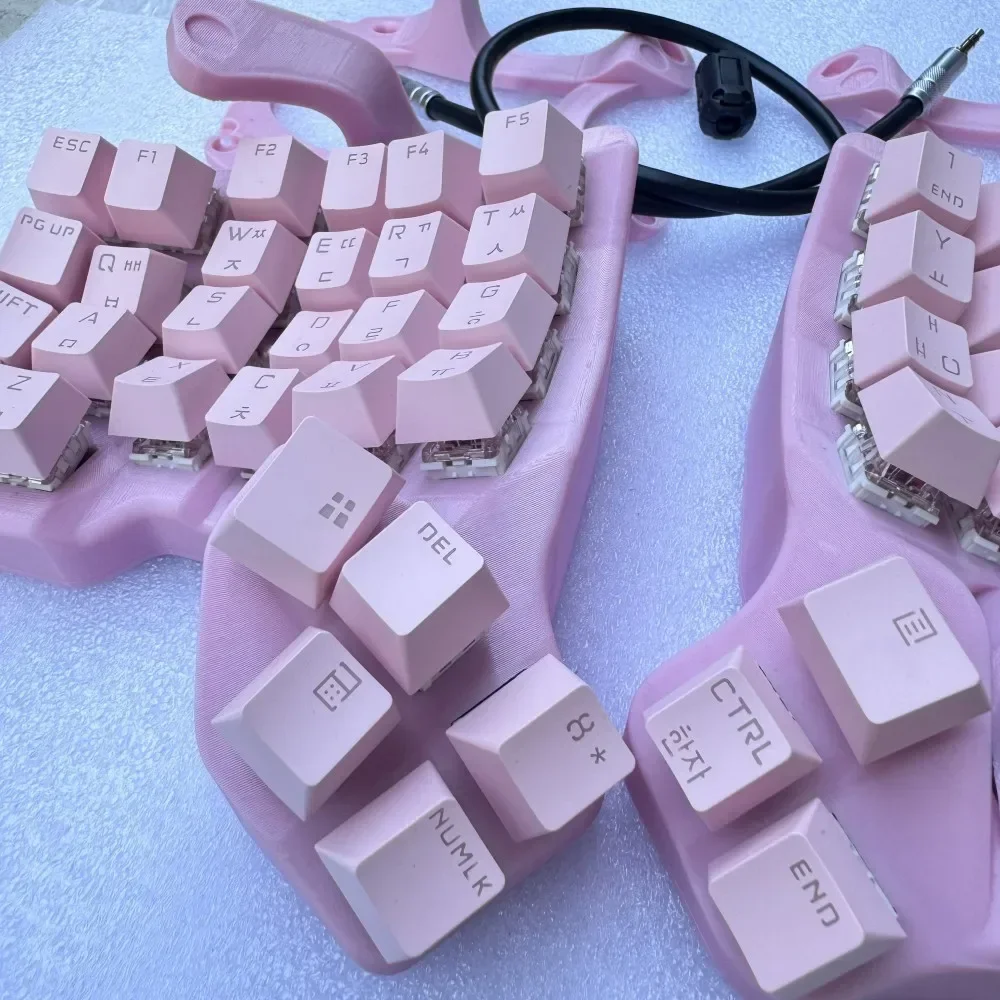 Charybdis-Kit de clavier fendu personnalisé, support de clavier rose, trackball filaire, mode unique, clavier mécanique fendu, patch lado Gamer, 4x6