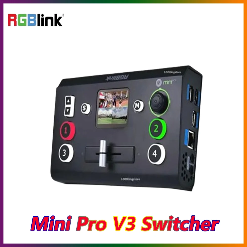 

RGBlink Mini Pro V3 Update Version Video Switcher 4 Channel Inputs Camera Production USB3.0 for Live Streaming Broadcast