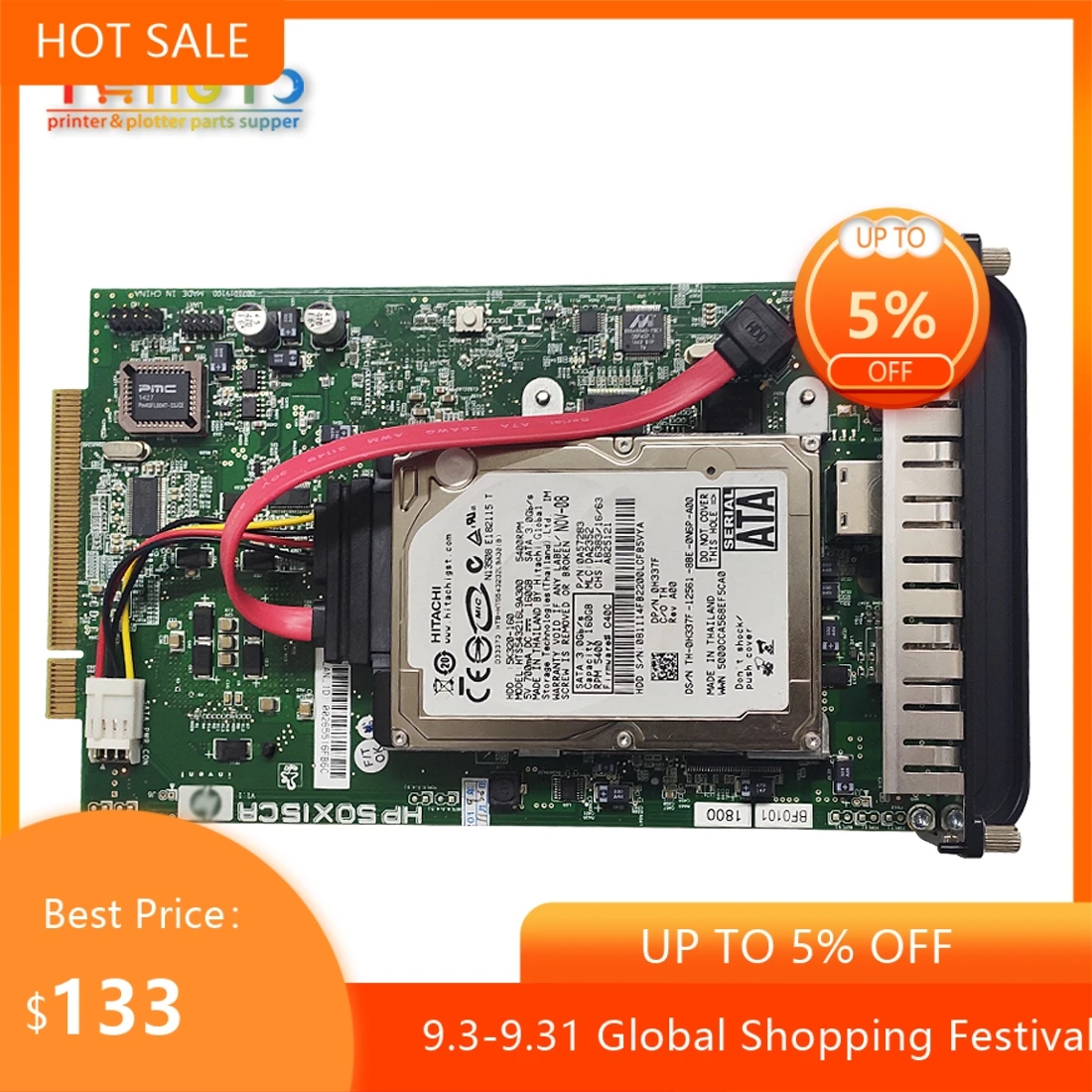 Q6683-67030 Q6683-60193 motherboard formatter card Fit for HP Designjet T1100 T610 T1100PS Formatter Board and HDD plotter part