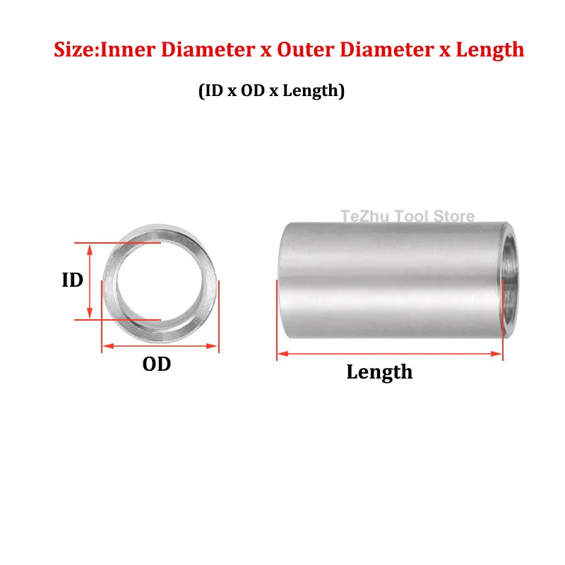 M11 M12 M13 M14 M15 M16 M17 M18 M20 304 Stainless Steel Bushing Washer Gasket Unthreaded Round Hollow Standoff Spacer Sleeve