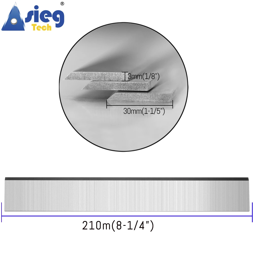 210×30×3mm HSS Industrial Planer Blades Jointer Planer Knives Resharpenable for Woodworking Machine Tools - Set of 3 Pieces