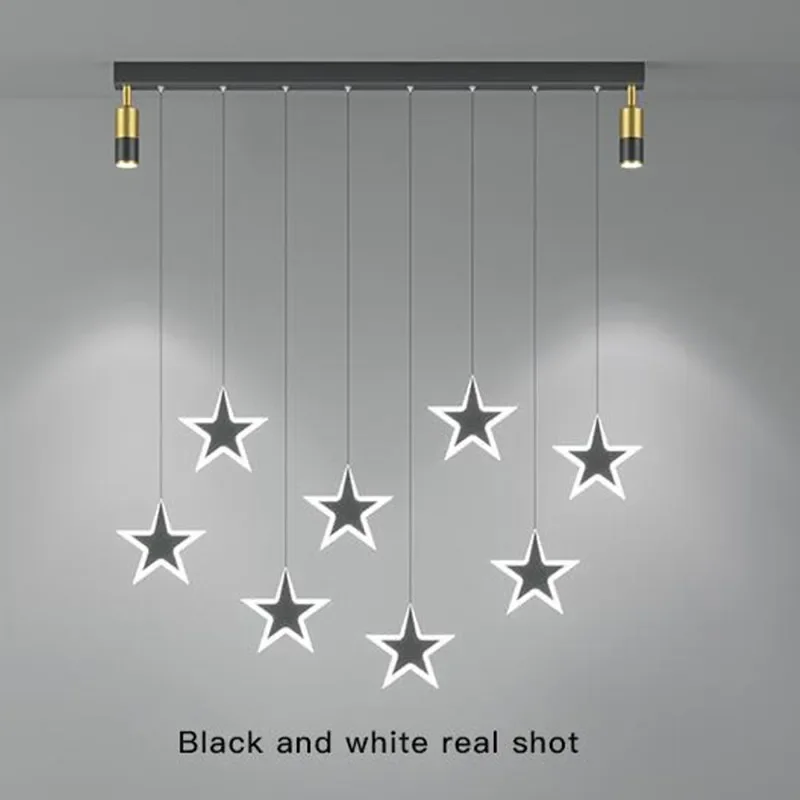 Modern With Spotlight Pendant Light Long Table Star Decoration Led Ceiling Chandelier For Kitchen Bar Dinning Room Hanging Lamp