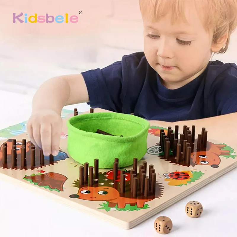 Hedgehog Board Learning Toy Fine Motor Skills Montessori per bambini piccoli bomboniere età 3 +