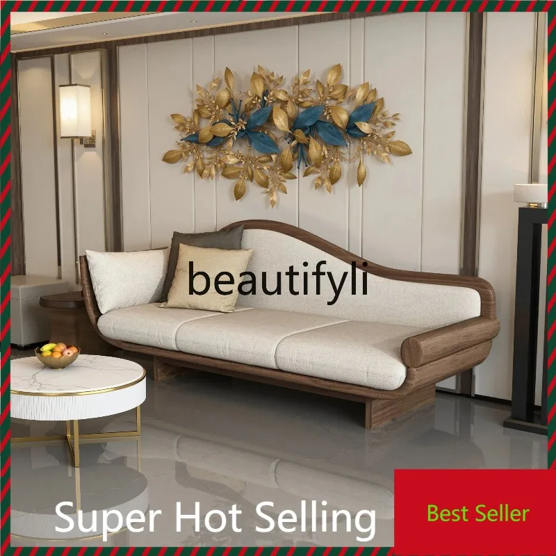 

QQ132 New Chinese Style Luohan Bed North American Black Walnut Beauty Couch Imperial Concubine Sofa Zen Style Bed Solid Wood Sof