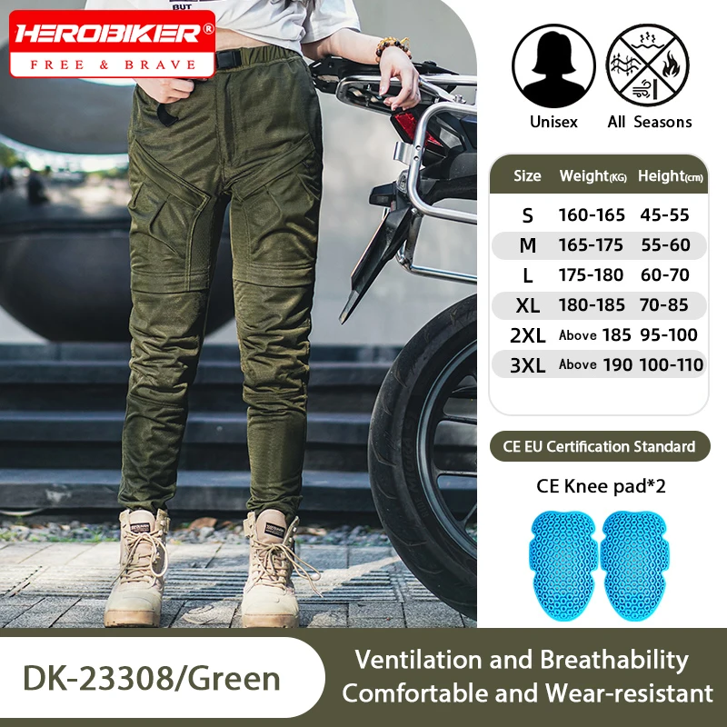 

DUHAN Summer Motorcycle Pants Breathable Mesh Men Moto CE Protection Pants Sweating And Heat Dissipation Motorbike Pants Women