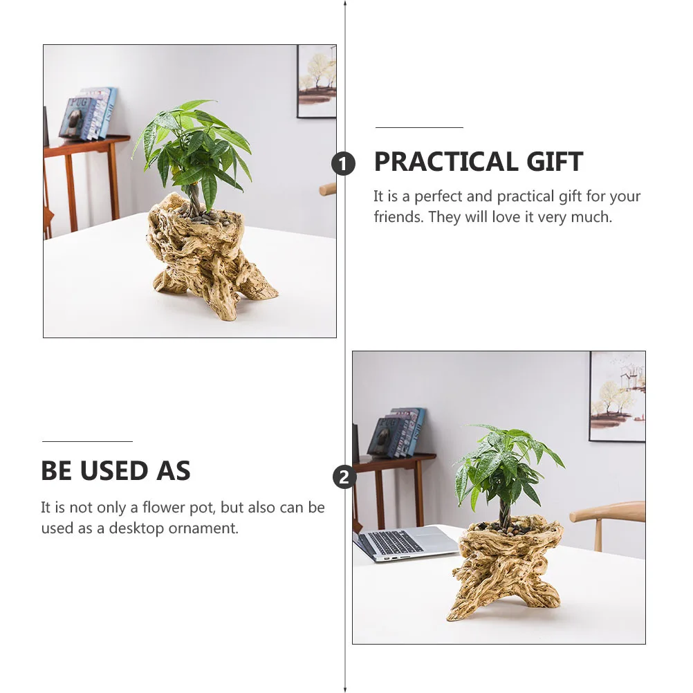 

Creative Tree Root Design Flowerpot Space Saving Plant Container Ideal Desktop Adornment for Office Balcony Garden Succulents