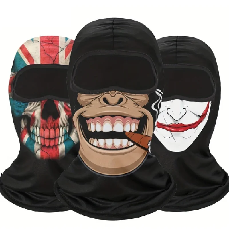 

1pc Balaclava Face Mask Clown Ghost Skull Mask, Breathable Windproof, UV Sun Dust Protective Full Face Cover For Summer Sprin