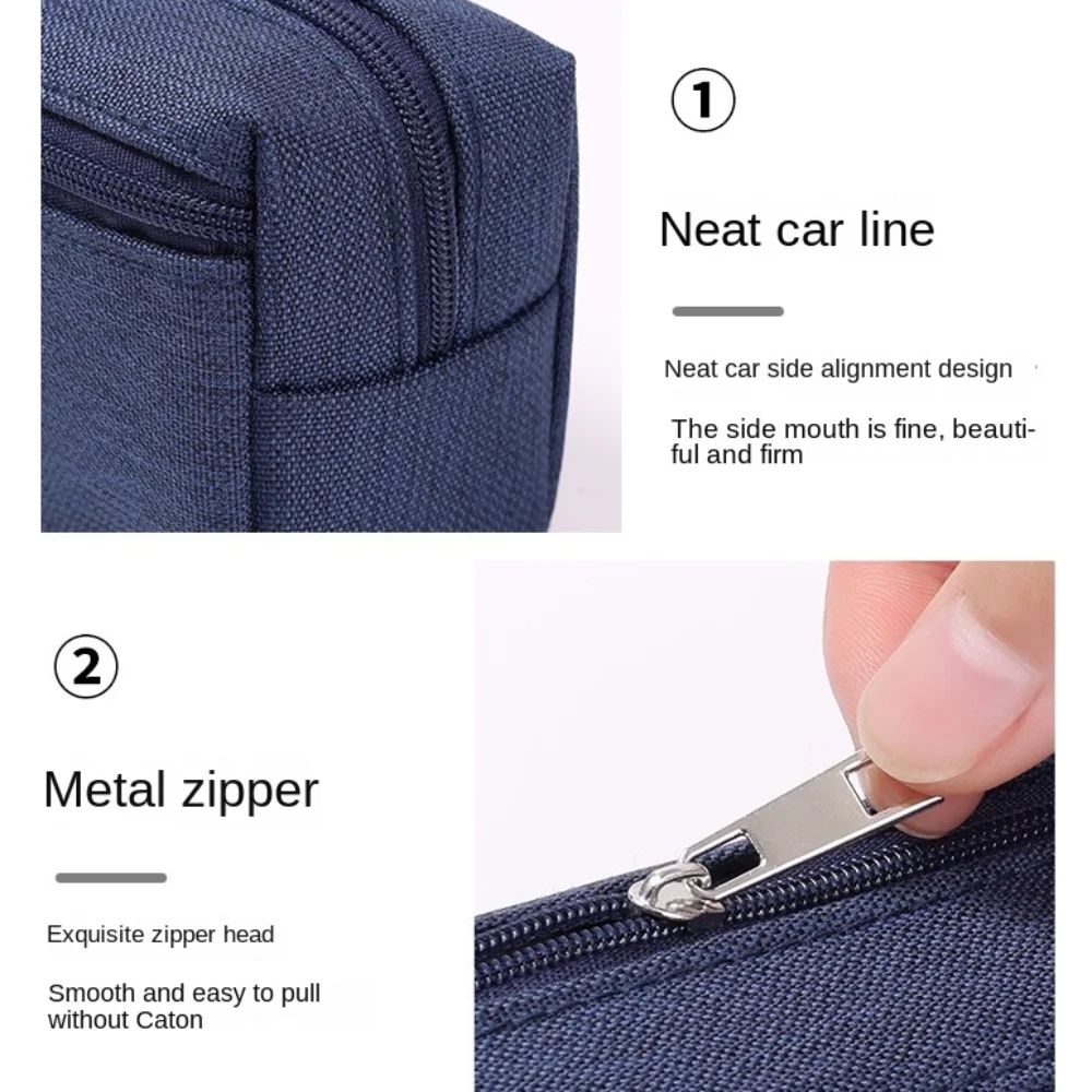 Modern Canvas Pencil Case Solid Color School Supplies Pencil Bags Rectangular with Zipper Stationery Pouch for Student Kids