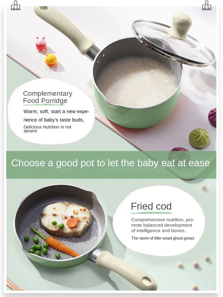 Complementary Food Pot Frying Integrated Multifunctional Steamer Special Soup Small Milk Boiling Pot Non-Stick Pan Household image 4