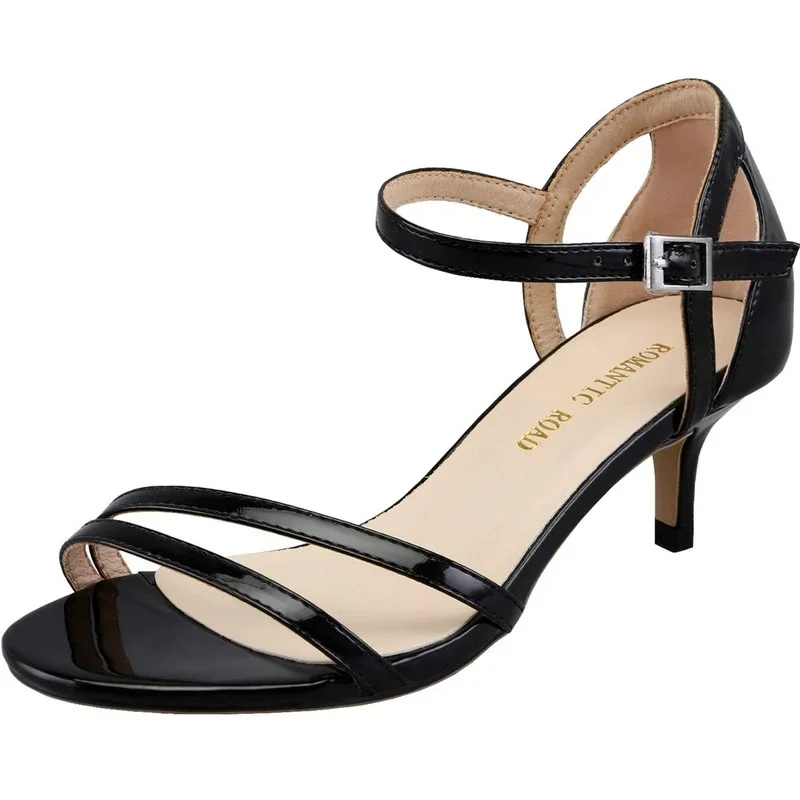 Women Sandals Summer 5cm Low High Heels Open Toe Stilettos Sexy Pumps Sandal Ankle Strap Dress Ladies Party Dress Wedding Shoes