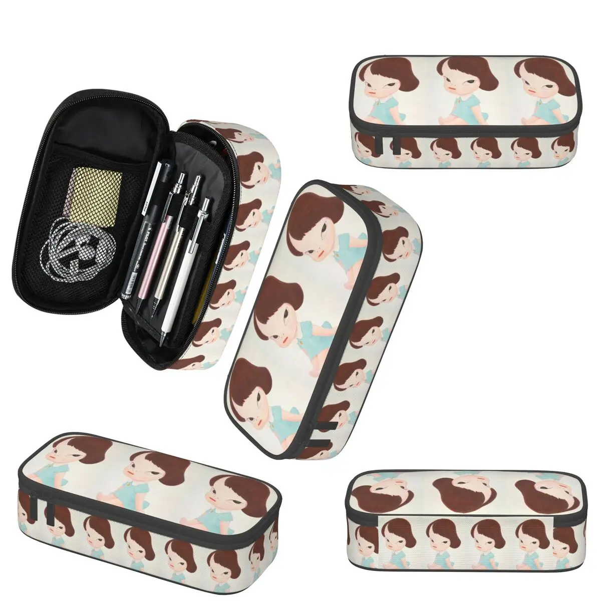 Estuche para lápices Yoshitomo Nara para estudiantes, caja para bolígrafos escolares, bolsa para lápices, suministros de papelería, bolsa porta bolígrafos