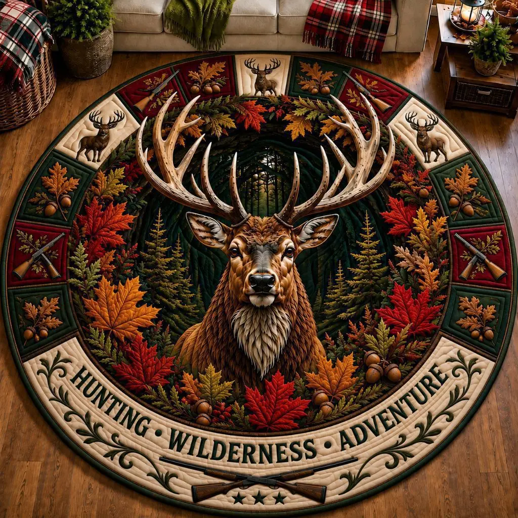 Merry Christmas Round Rug Dizziness Visual Art Carpet Santa Claus Cattle Print New Year Christmas Gift Hallway Decor Nonslip Rug