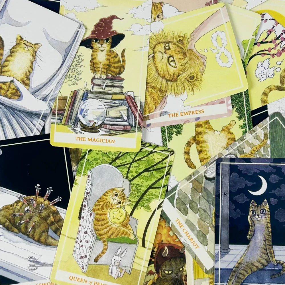 Sunny Orange Cat Tarot Cards A 78PCS Deck Best Gift-giving For Cat Lover ,Great For Beginners, Meditation & Party Games view 5