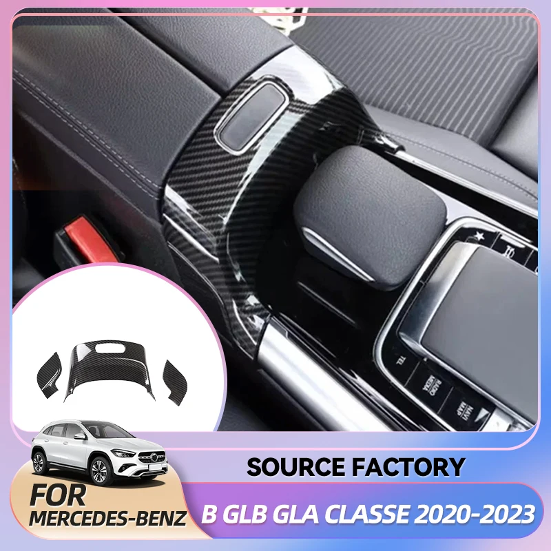 

Interior Stickers ABS Car Center Console Armrest Box Switch Button Trim Cover Stickers Fit For Mercedes Benz B GLB GLA Class W24