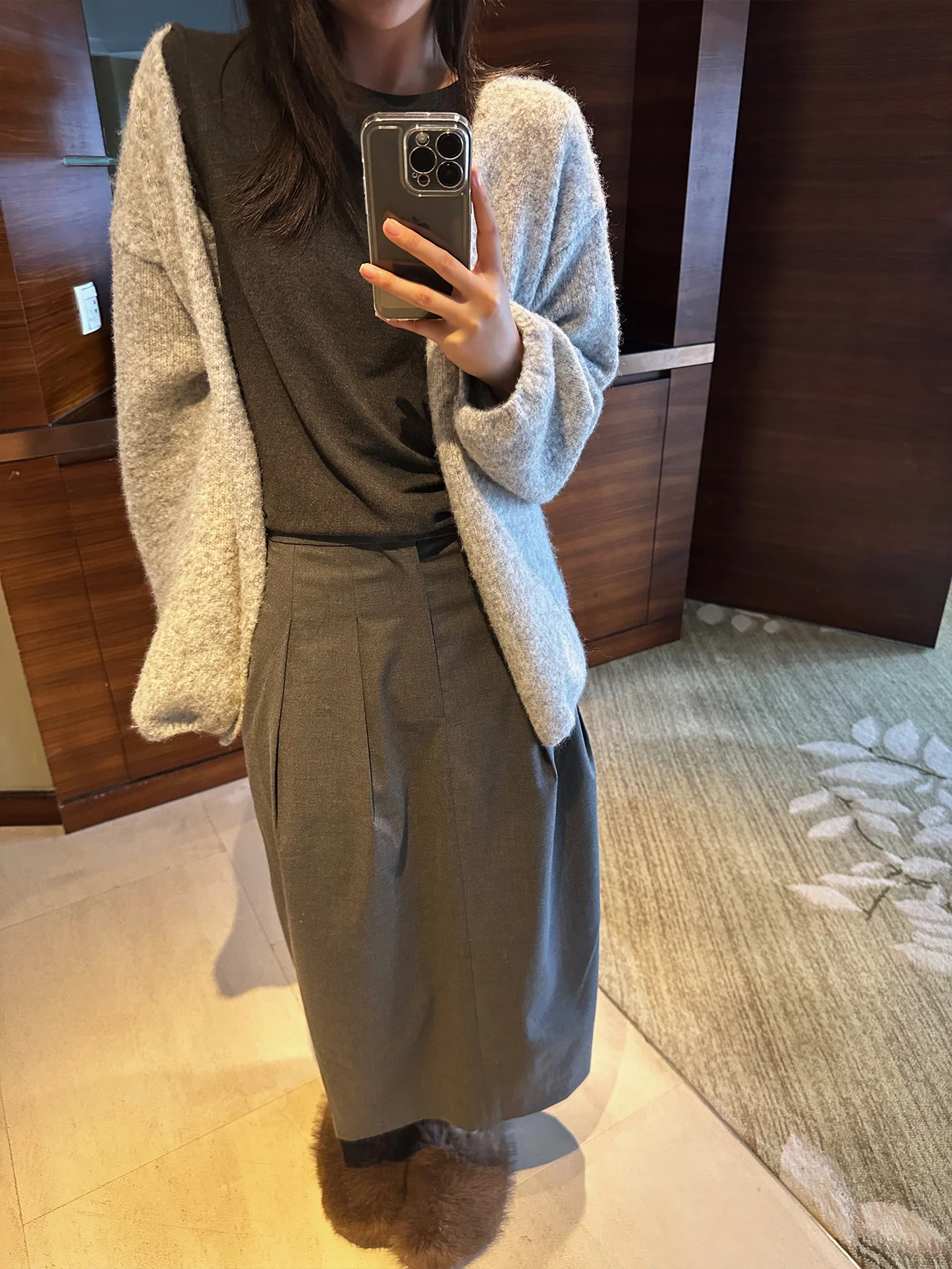 

ey Asymmetric Bag Cover Design f-length Skirt MultiMath Simple Sle Women's Mid-waist Polyester Fiber A-line Skirt