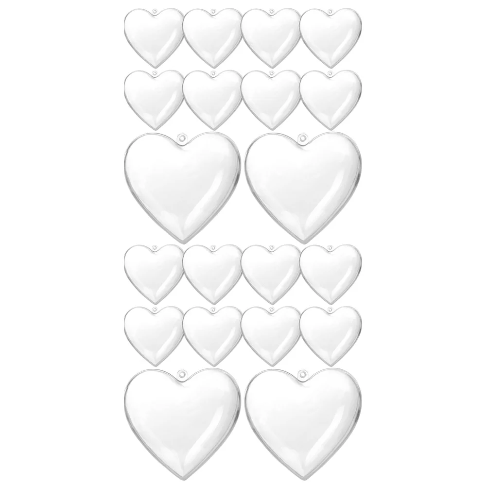 

20pcs Clear Plastic Fillable Heart Balls 80x78x46mm DIY Wedding Party Decorations Plastic Ball Molds For Crafts Christmas