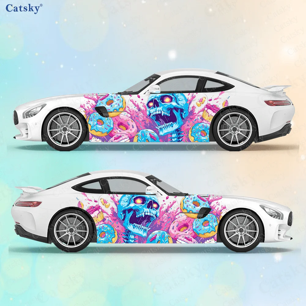 

Zombie Skeleton Donut Car Side Sticker Decoration,PVC Waterproof Scratch Resistant Decal,Car Protection,Auto Accessories Gift