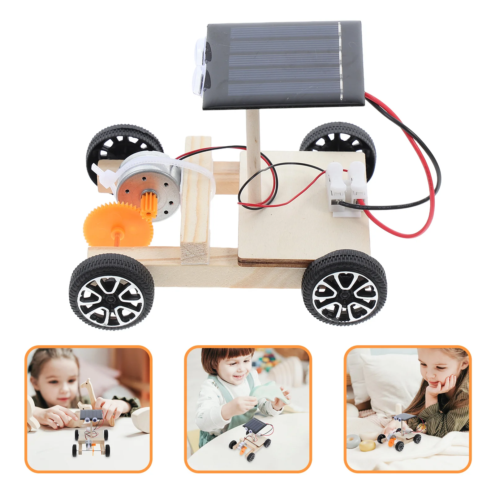 

Solar Car Kit Mini Wooden DIY Assembly Scientific Educational Stem Project for Kids Creative Practice DIY Solar Car