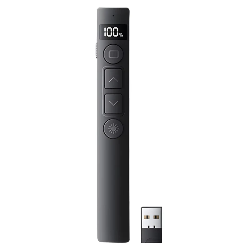 

A33R-New B7 Presentation Clickers Multifunctional Clicker Rechargeable Digital Display Remote Page Turner Volume Controller