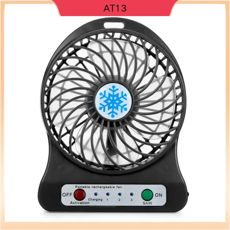 

AT13 Портативный перезаряжаемый светодиодный вентилятор Воздушный охладитель Мини-настольный USB Третий ветровентилятор Охлаждающий ручной мини-вентилятор