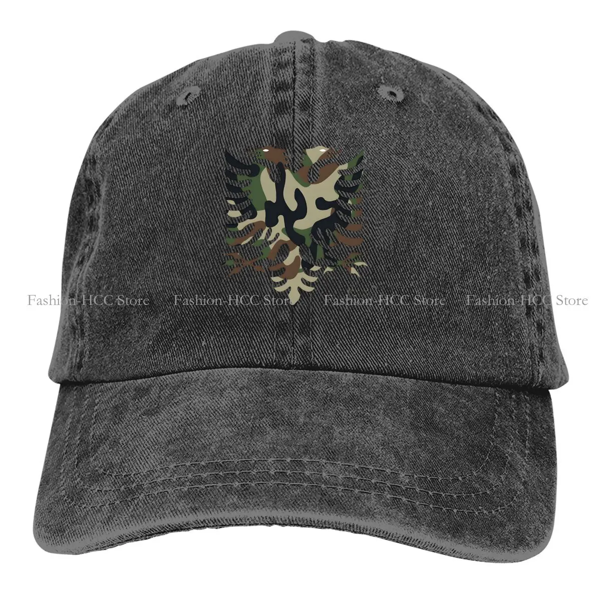 Washed Men's Baseball Cap Camouflage Colors Trucker Snapback Caps Dad Hat Albania Eagle Golf Hats